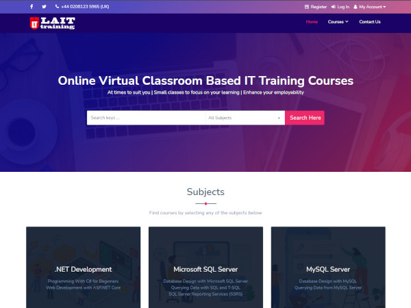 Website for online IT courses in USA and Canada