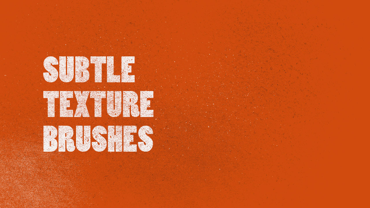 Our example image here shows the texture brush used on bold white text over an orange background