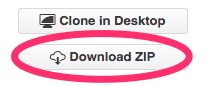 A screenshot showing the GitHub.com 'Download ZIP' button